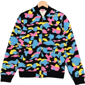[M] Women's! A Bathing Ape Apee (Bape) Cotton Candy Sweat Bomber Jacket Black