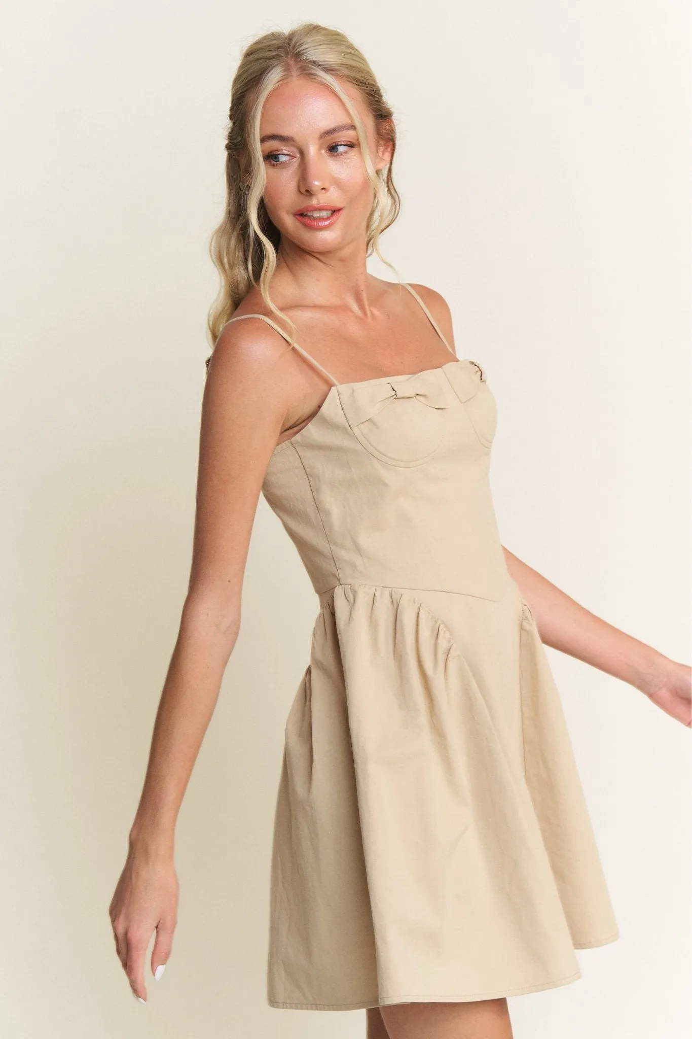 Macy Dress in Beige