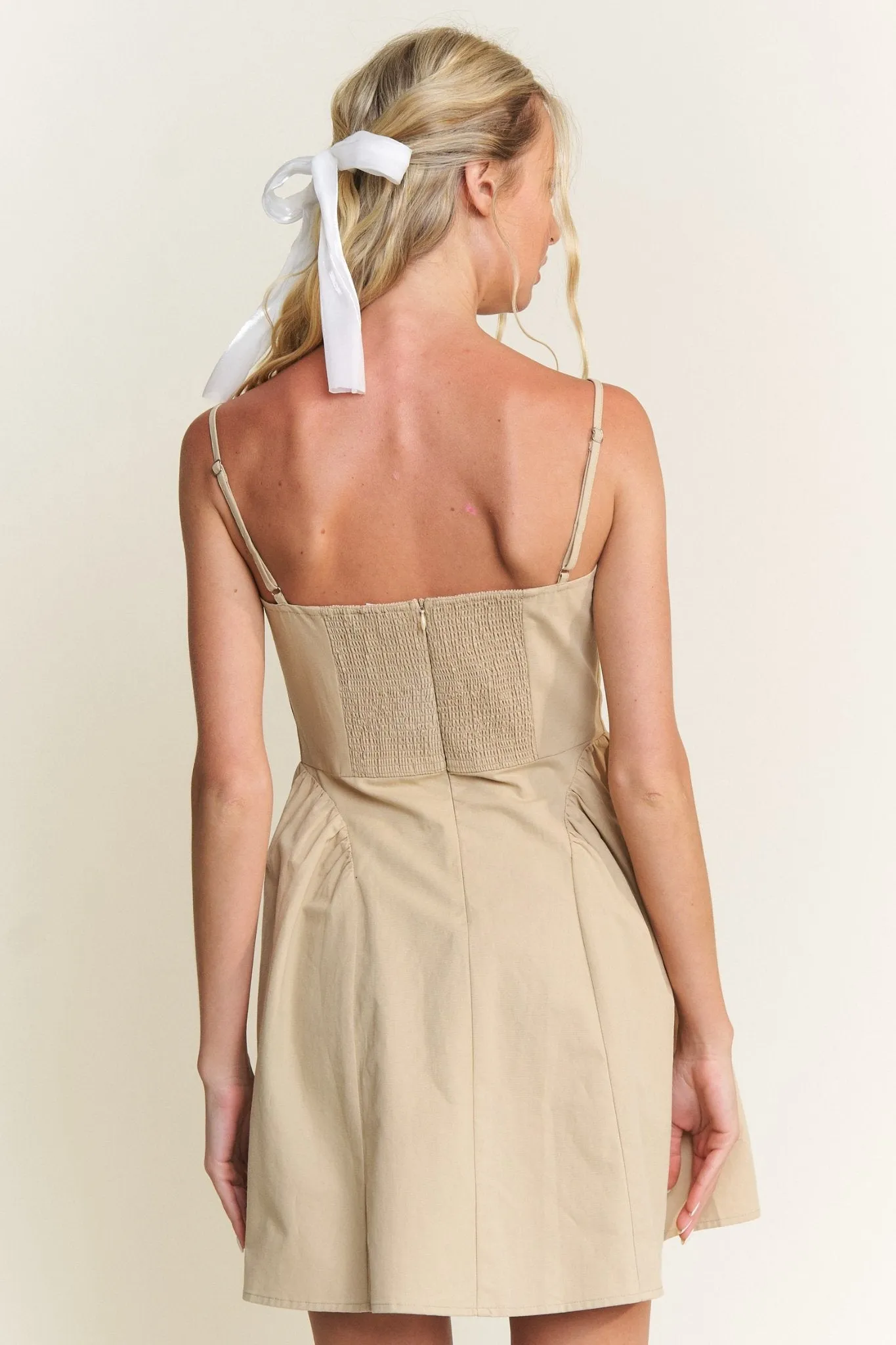 Macy Dress in Beige