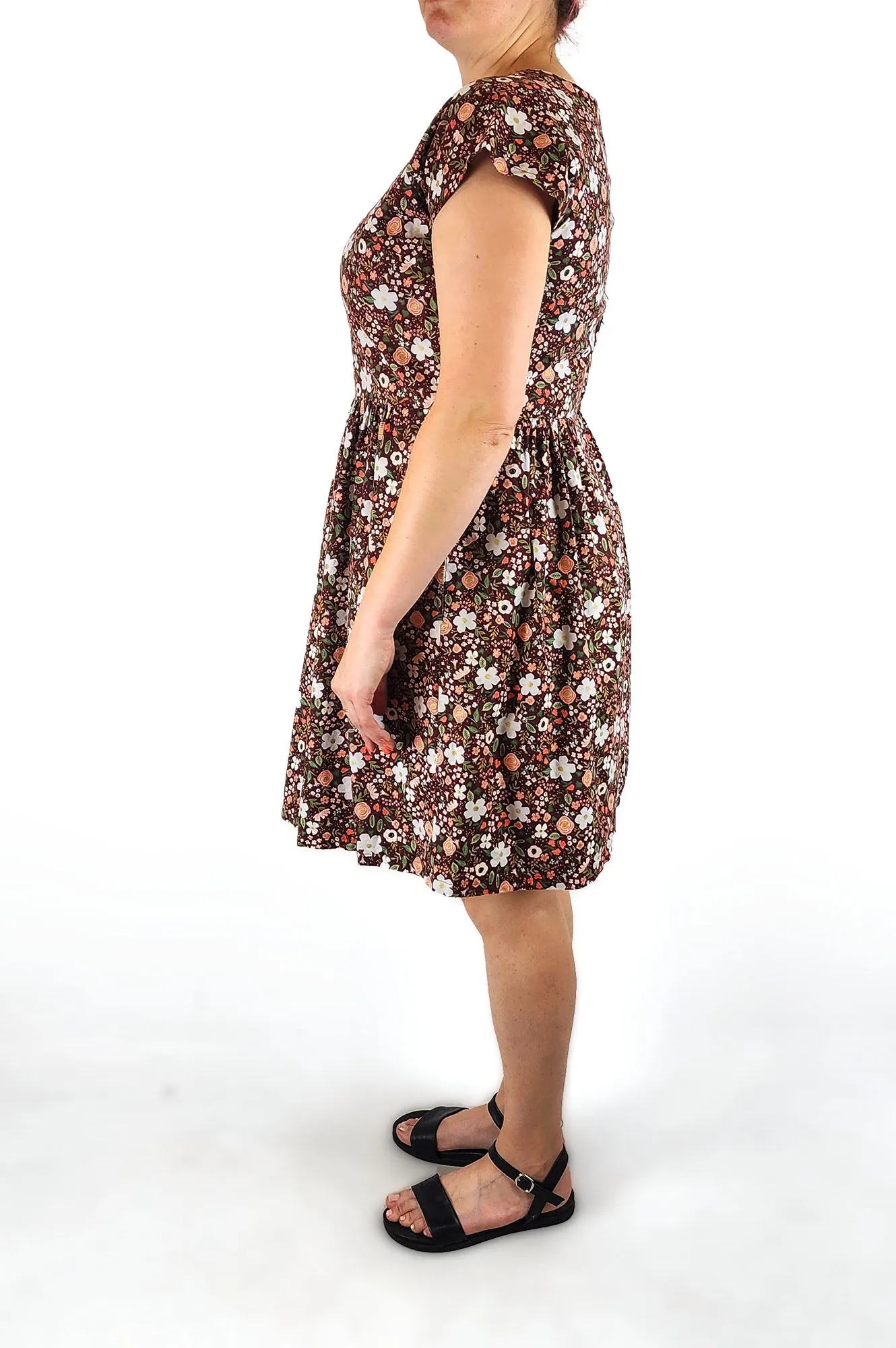 Made590 red cotton dress size L