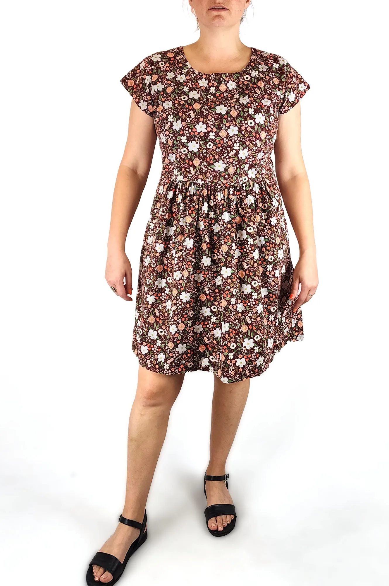Made590 red cotton dress size L