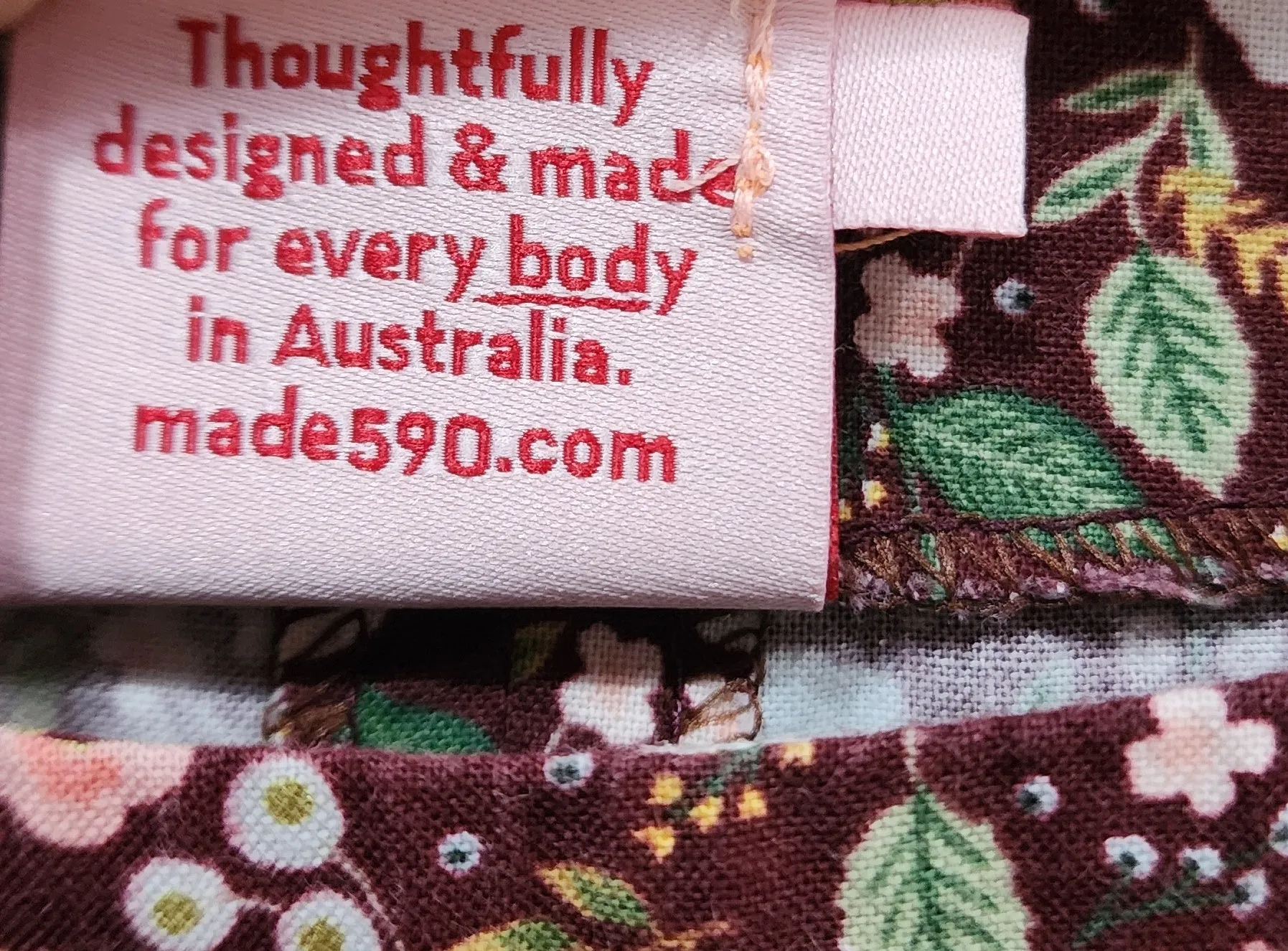 Made590 red cotton dress size L