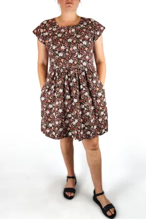 Made590 red cotton dress size L