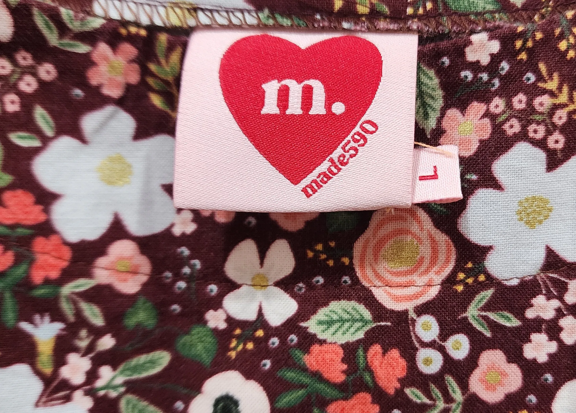 Made590 red cotton dress size L