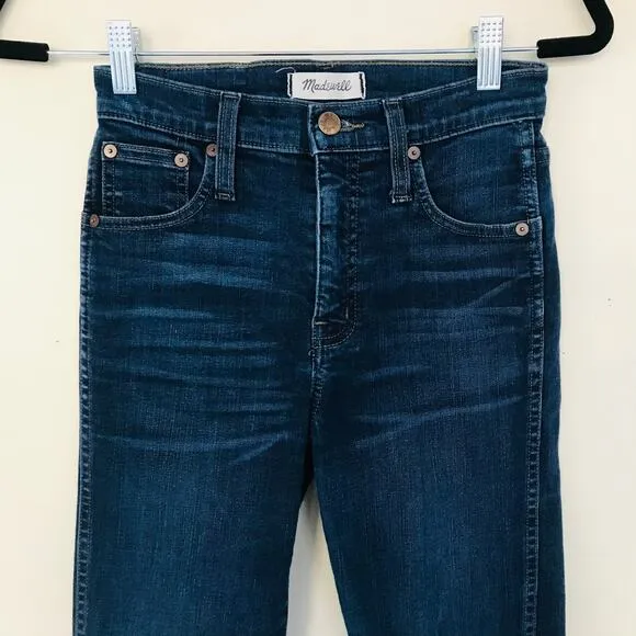 Madewell 10&quot; High-Rise Skinny Jeans in Hayes Wash Blue Women's Size 24
