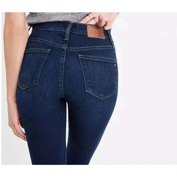 Madewell 10&quot; High-Rise Skinny Jeans in Hayes Wash Blue Women's Size 24