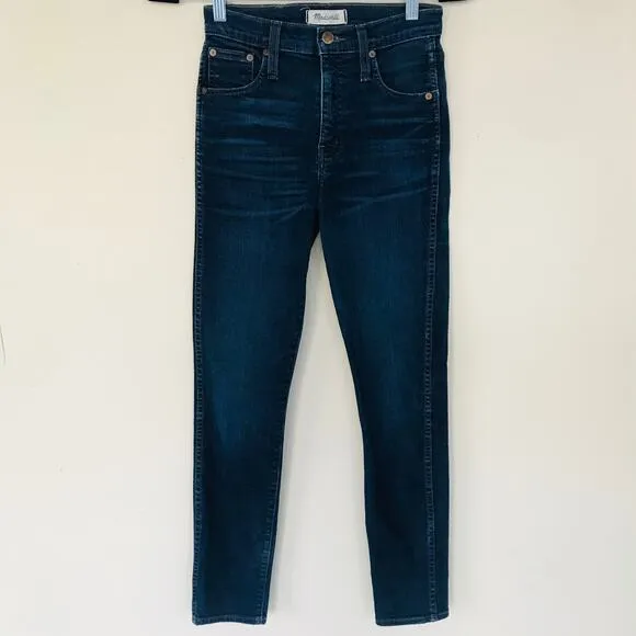 Madewell 10&quot; High-Rise Skinny Jeans in Hayes Wash Blue Women's Size 24
