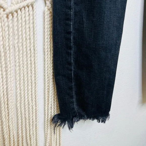 Madewell denim jeans 9&quot; Mid-Rise Skinny Berkeley Black Button-Through Edition