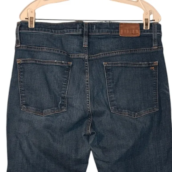 Madewell The Slim Straight Mid Rise Stretch Ankle Length Denim Jeans 32