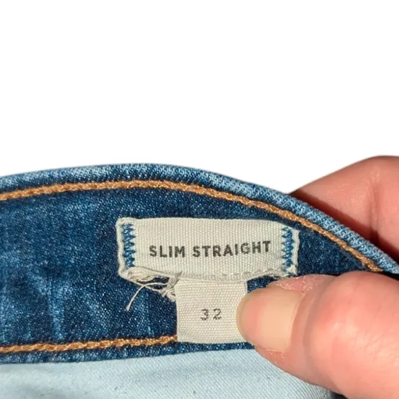 Madewell The Slim Straight Mid Rise Stretch Ankle Length Denim Jeans 32