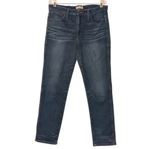 Madewell The Slim Straight Mid Rise Stretch Ankle Length Denim Jeans 32