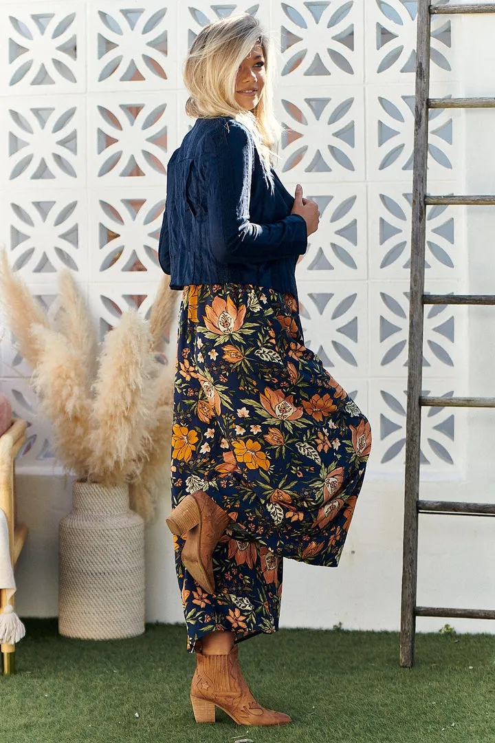 Mali Jumpsuit - Navy/Orange