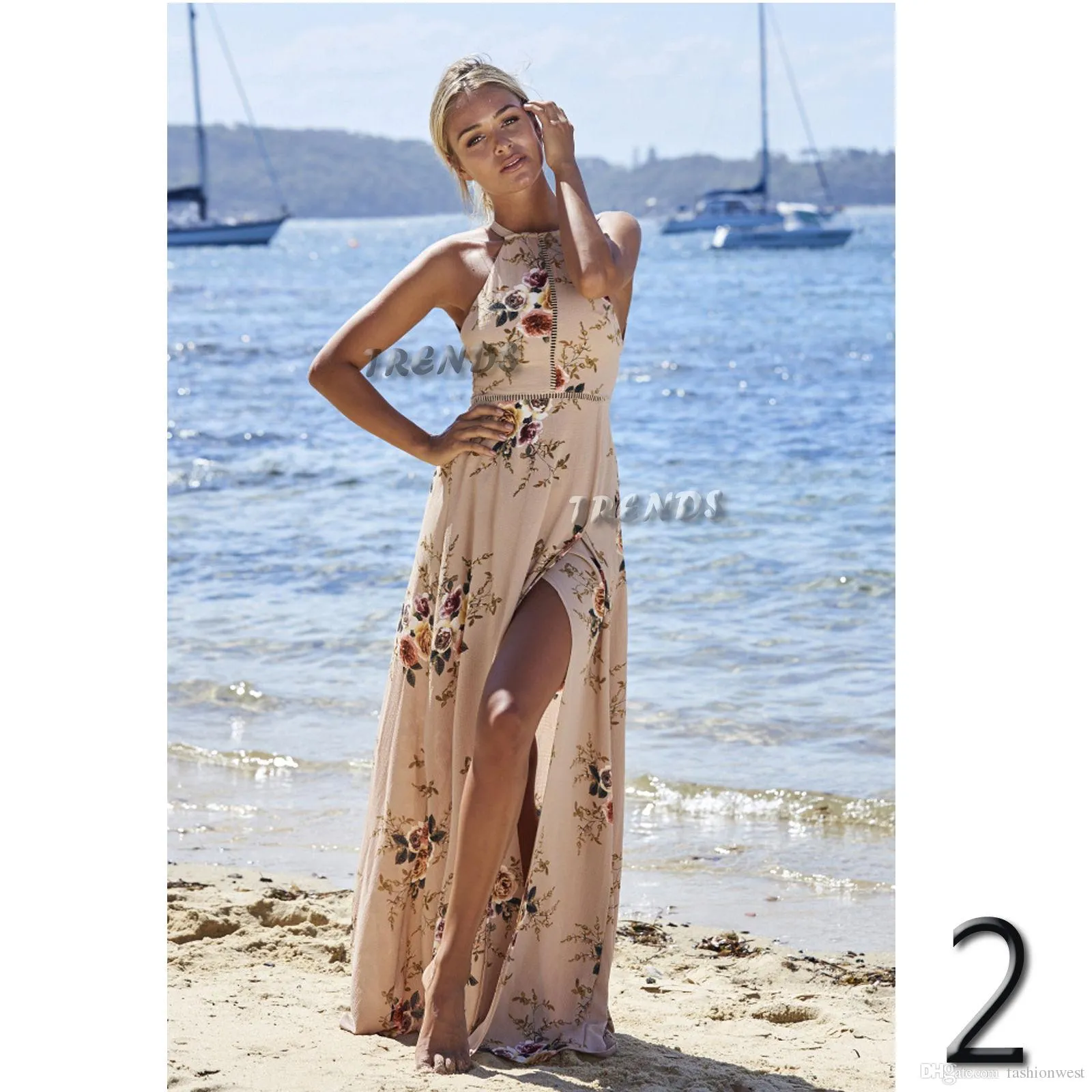 Maxi Long Summer Print Beach Dress