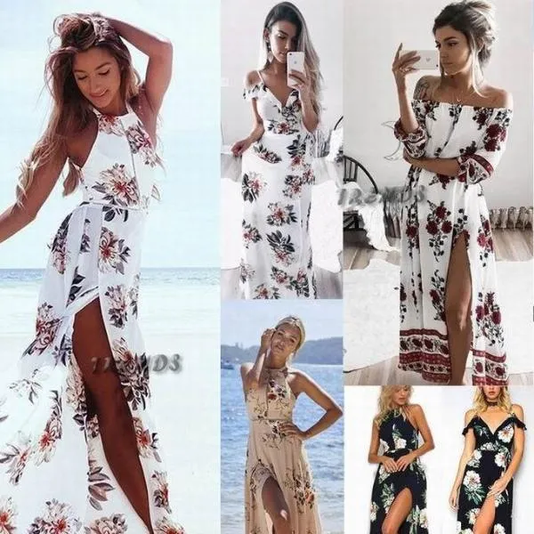 Maxi Long Summer Print Beach Dress