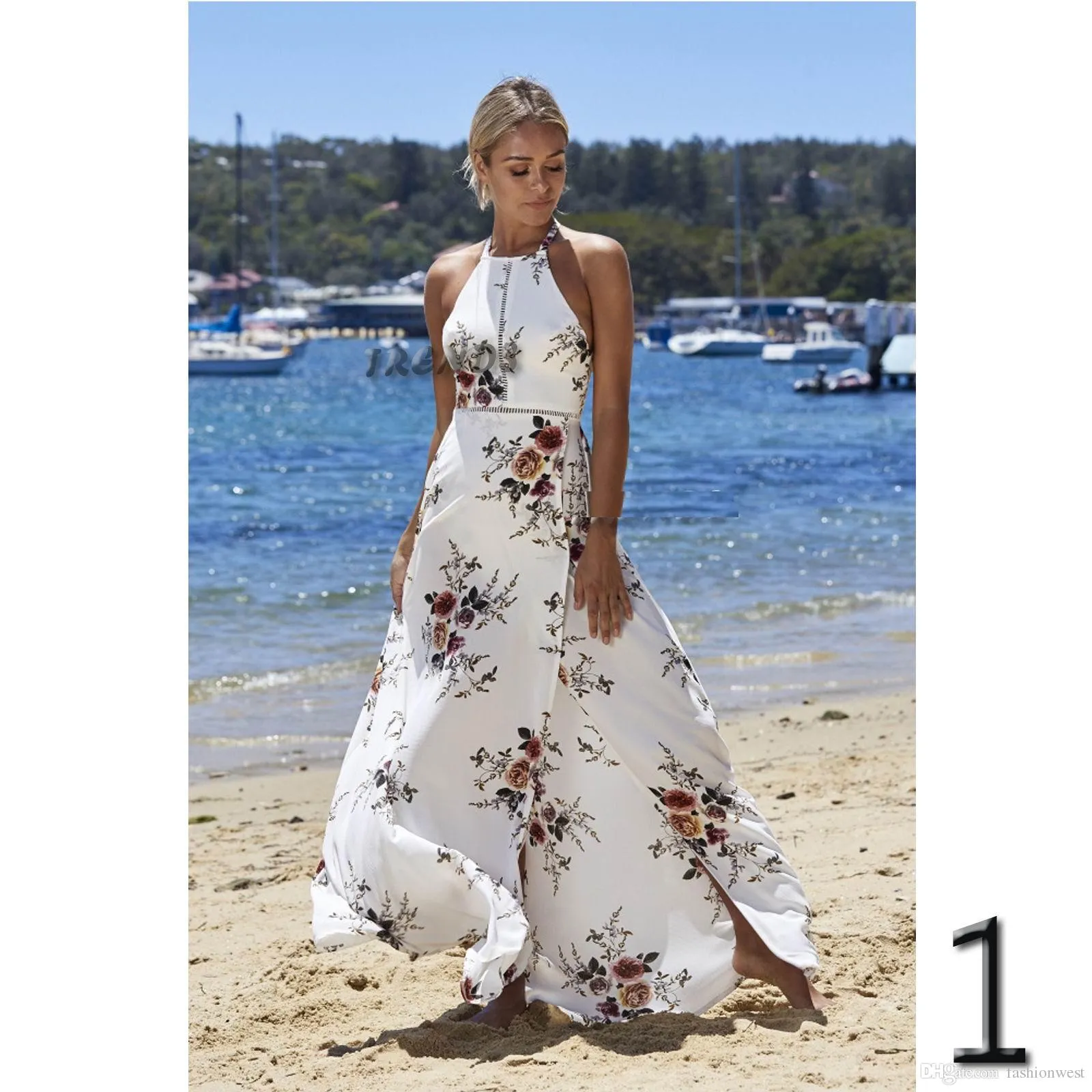 Maxi Long Summer Print Beach Dress