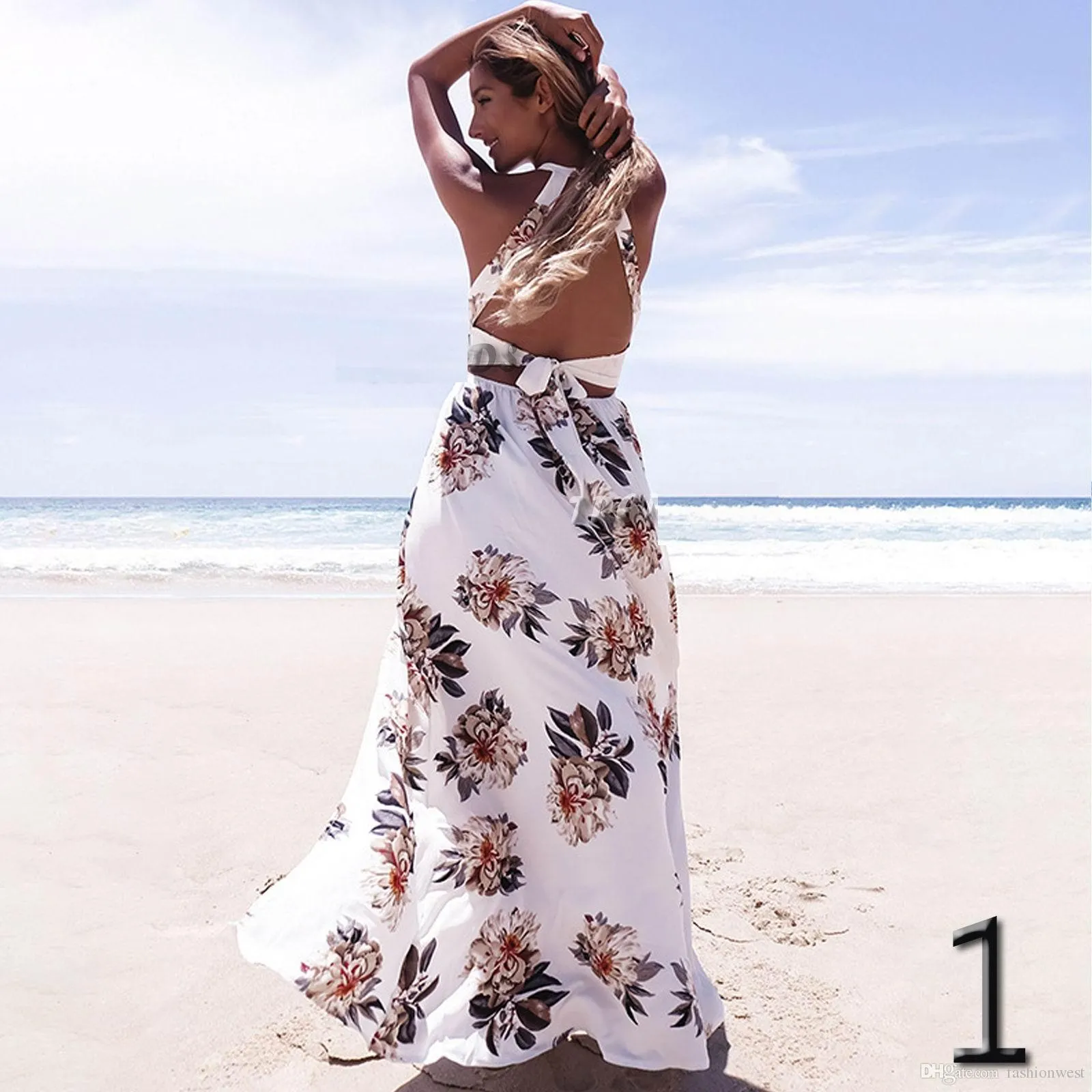 Maxi Long Summer Print Beach Dress