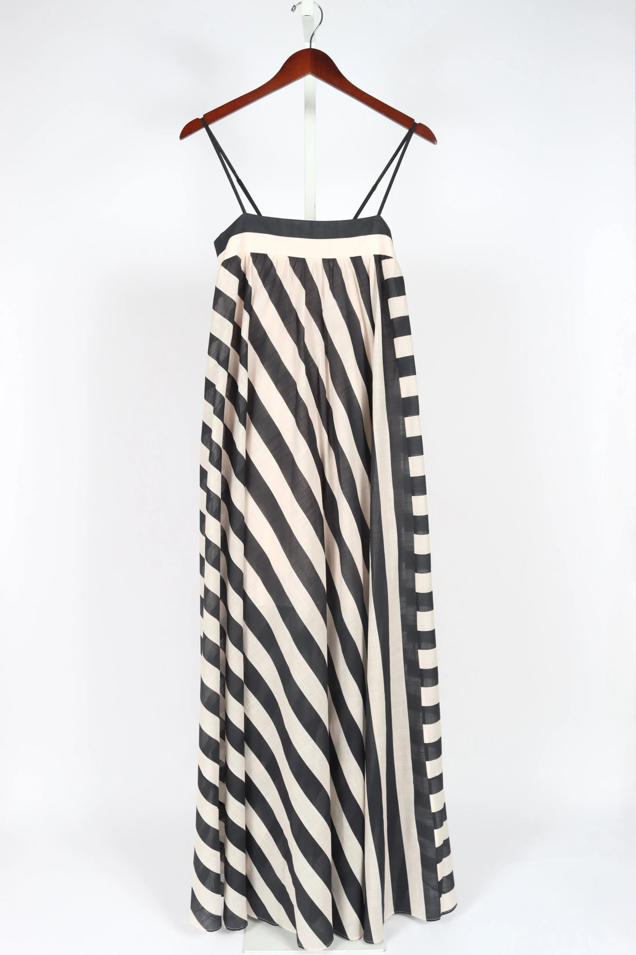 Maxine Stripe Maxi Dress - Black/Cream