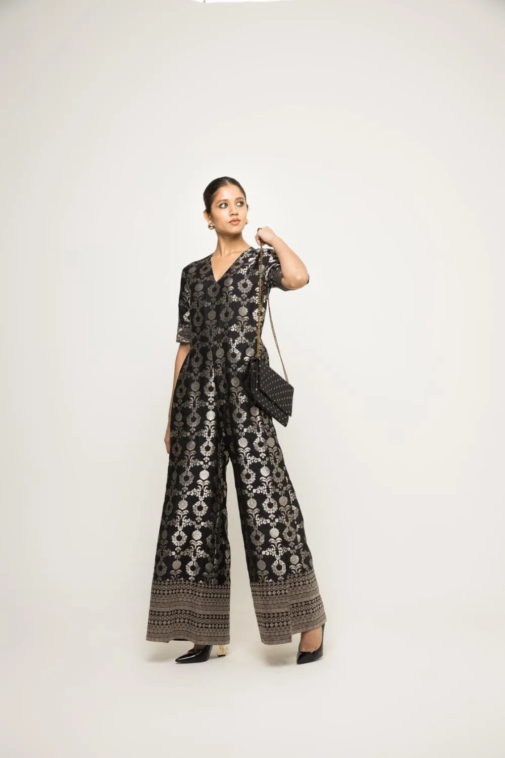 Maya-Statement Brocade Jumpsuit