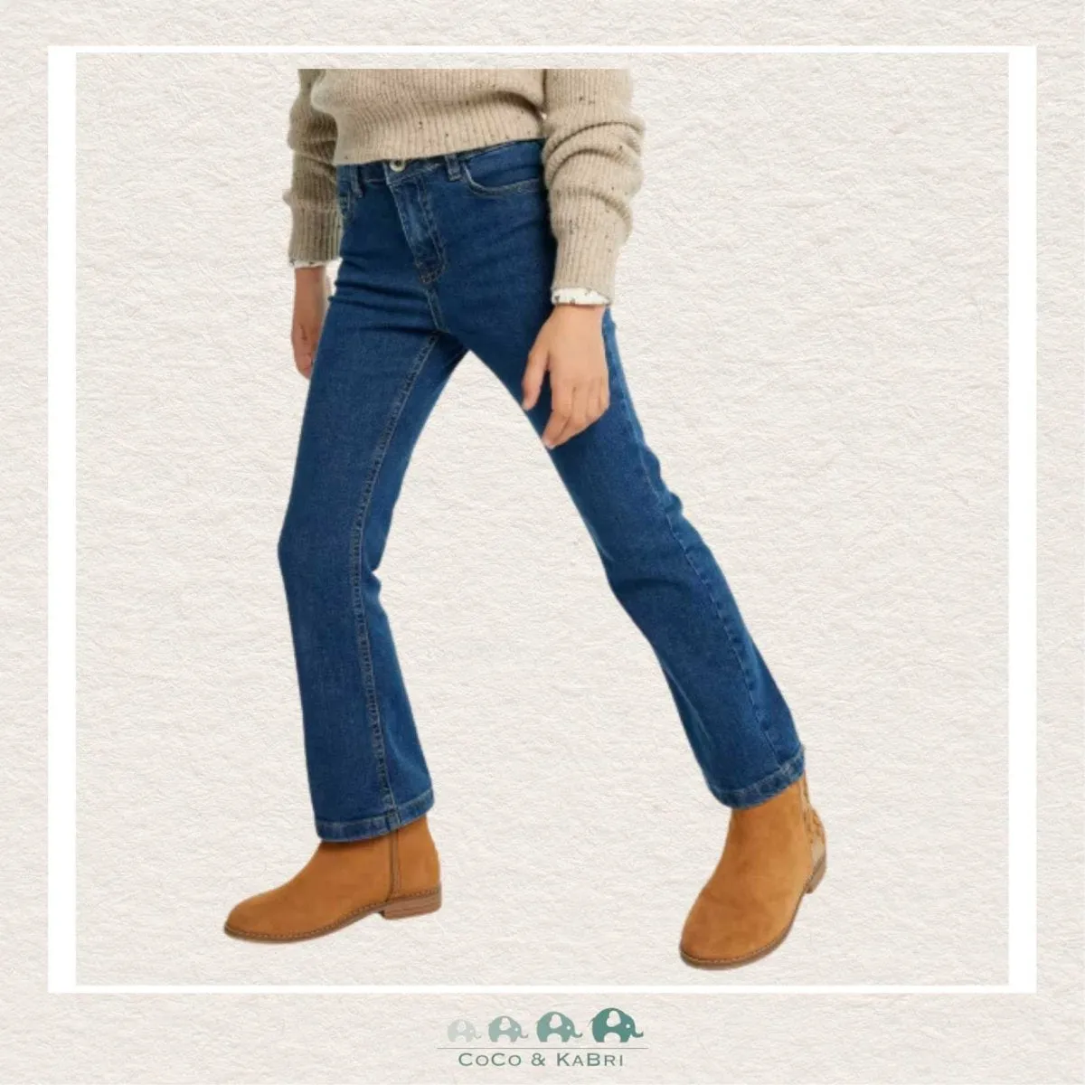 Mayoral Girls Basic Flare Jeans - Medium Wash Slim Fit