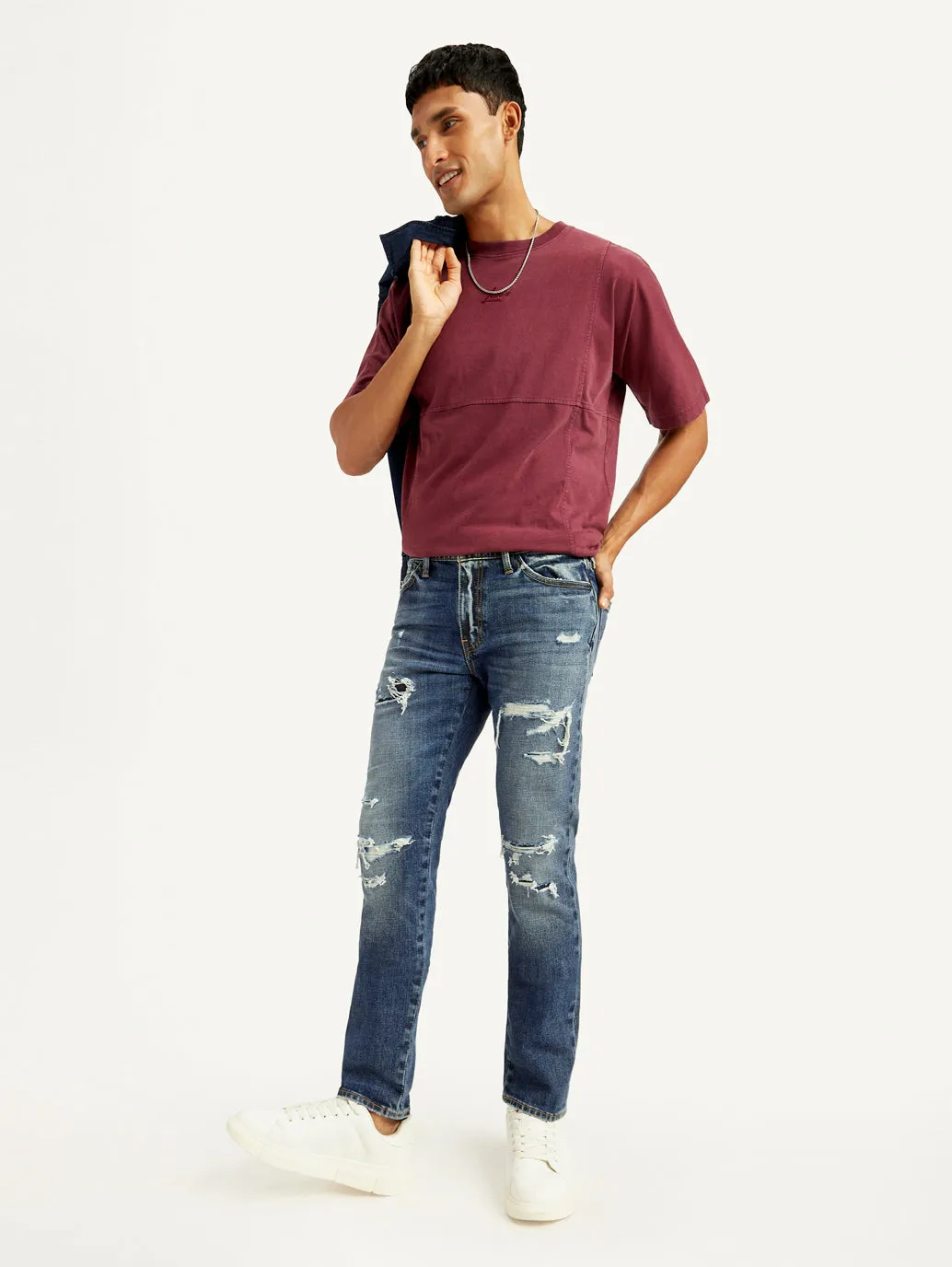 Men's 511 Blue Slim Fit Mid Rise Jeans