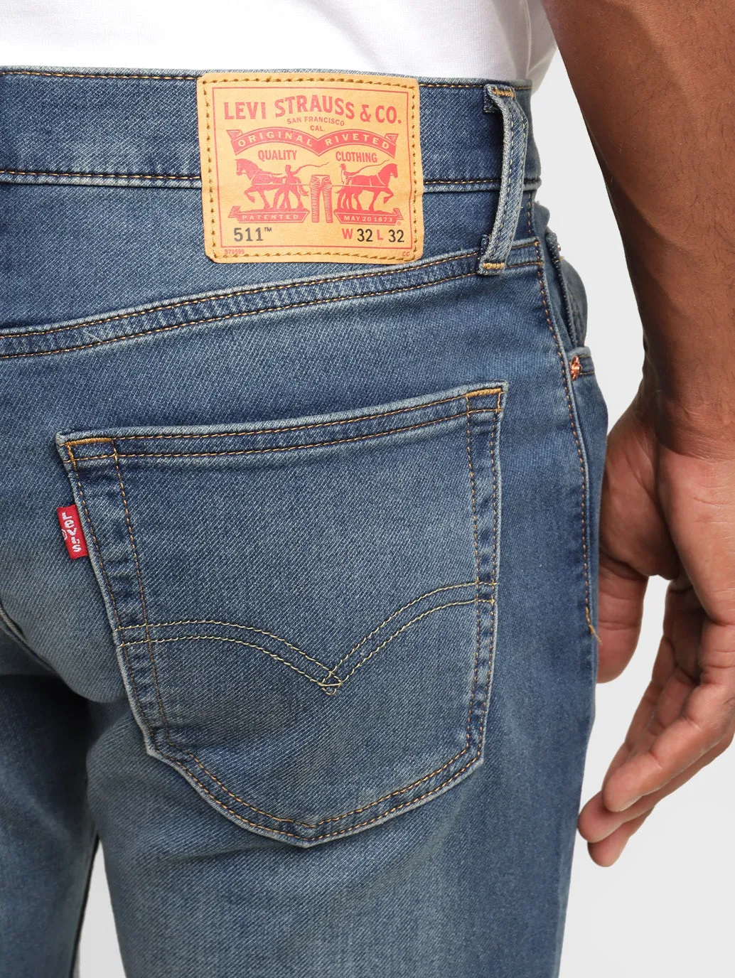 Men's 511 Blue Slim Fit Mid Rise Jeans