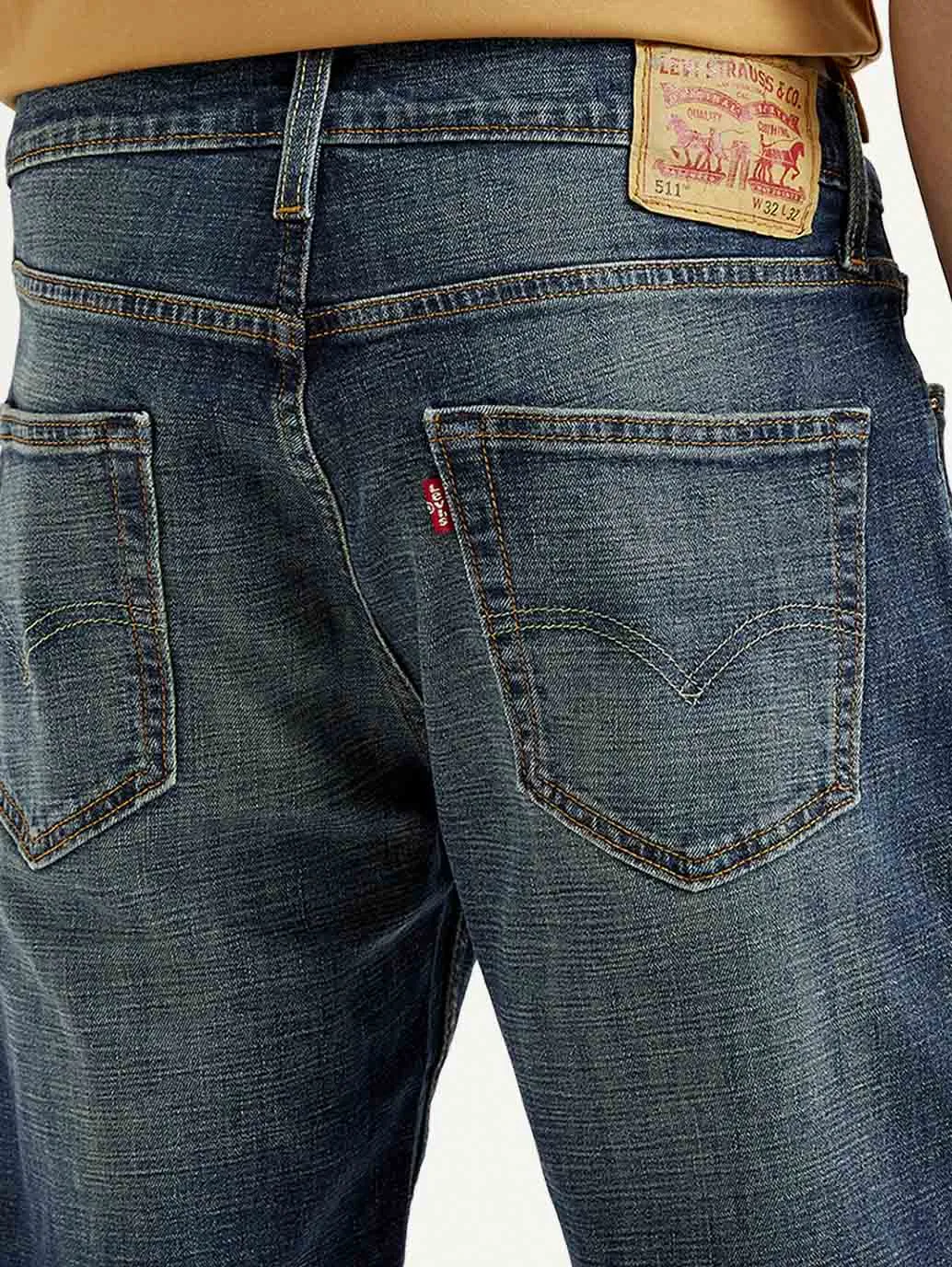 Men's 511 Dark Blue Slim Fit Mid Rise Jeans