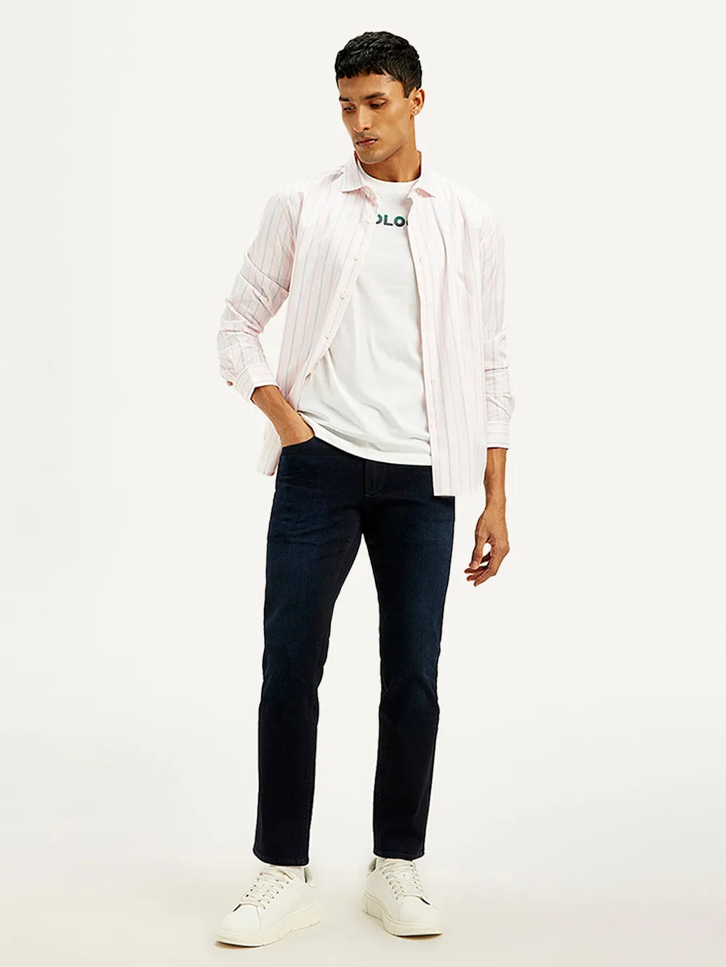 Men's 511 Navy Blue Slim Fit Mid Rise Jeans