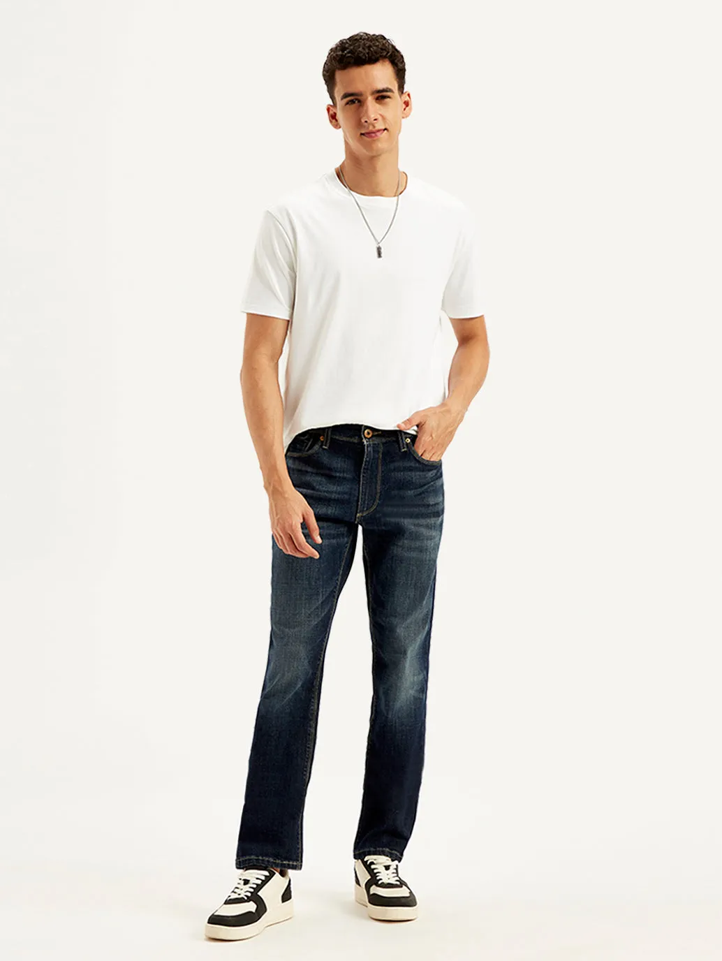 Men's 511 Navy Blue Slim Fit Mid Rise Jeans