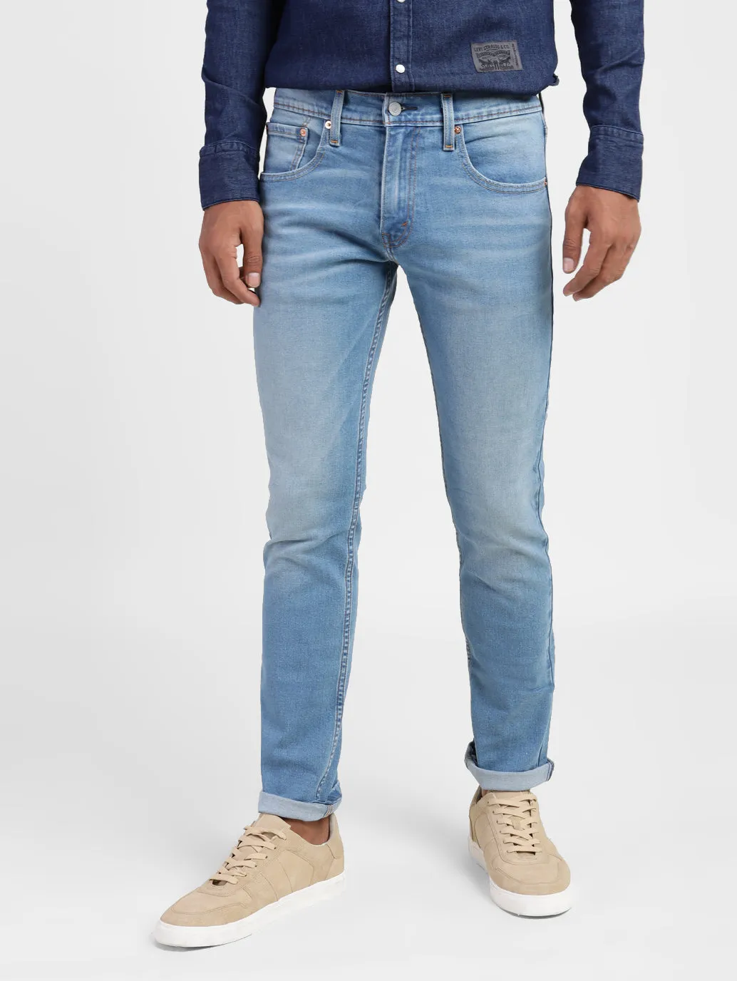 Men's 65504 Blue Skinny Fit Mid Rise Jeans