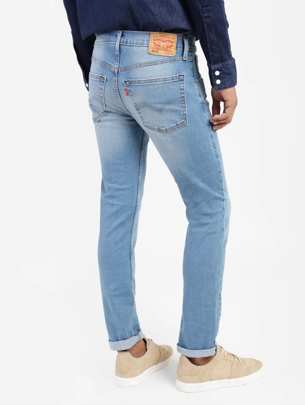 Men's 65504 Blue Skinny Fit Mid Rise Jeans