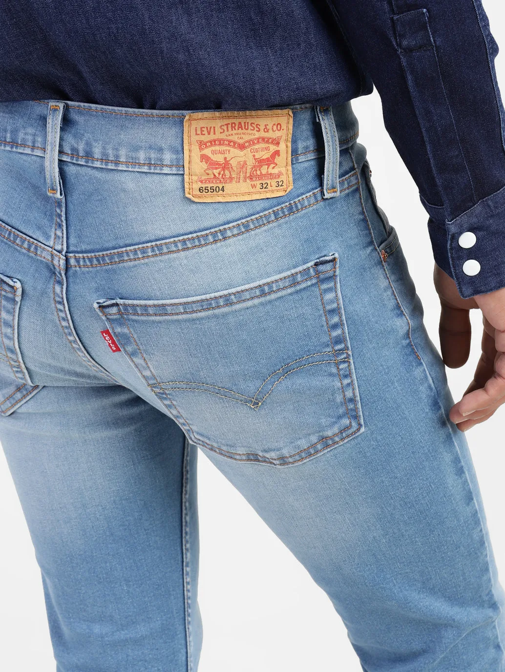 Men's 65504 Blue Skinny Fit Mid Rise Jeans