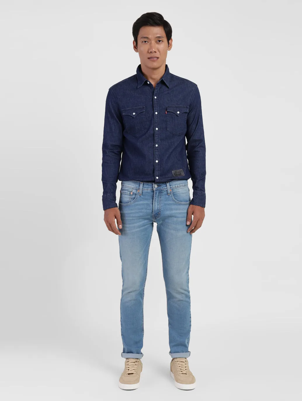 Men's 65504 Blue Skinny Fit Mid Rise Jeans