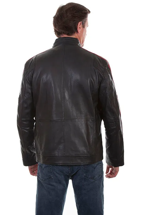 Men's Leather Jacket Collection: Scully Motorcycle Racer Black