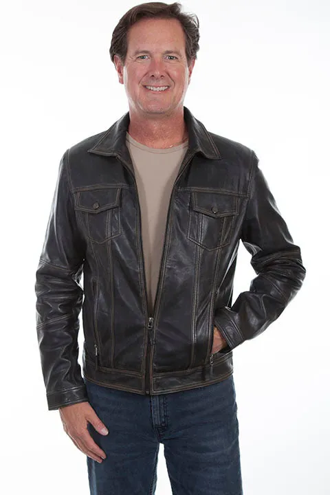 Men's Leather Jacket Collection: Scully Vintage Leather Double Stitch