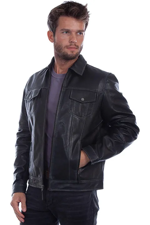 Men's Leather Jacket Collection: Scully Vintage Leather Double Stitch