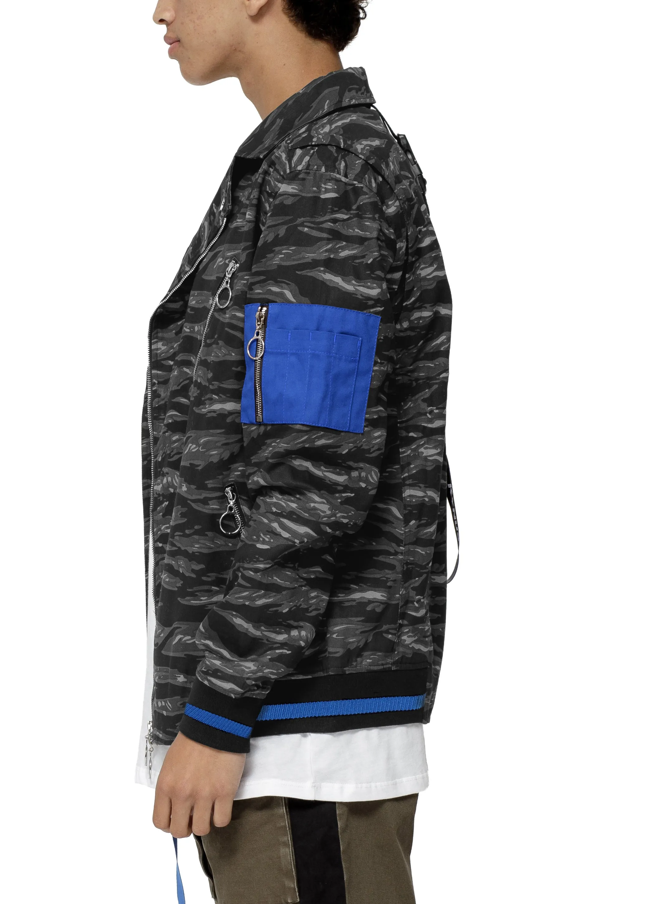 Men's Lyle Camo Moto Jacket In Black Camo