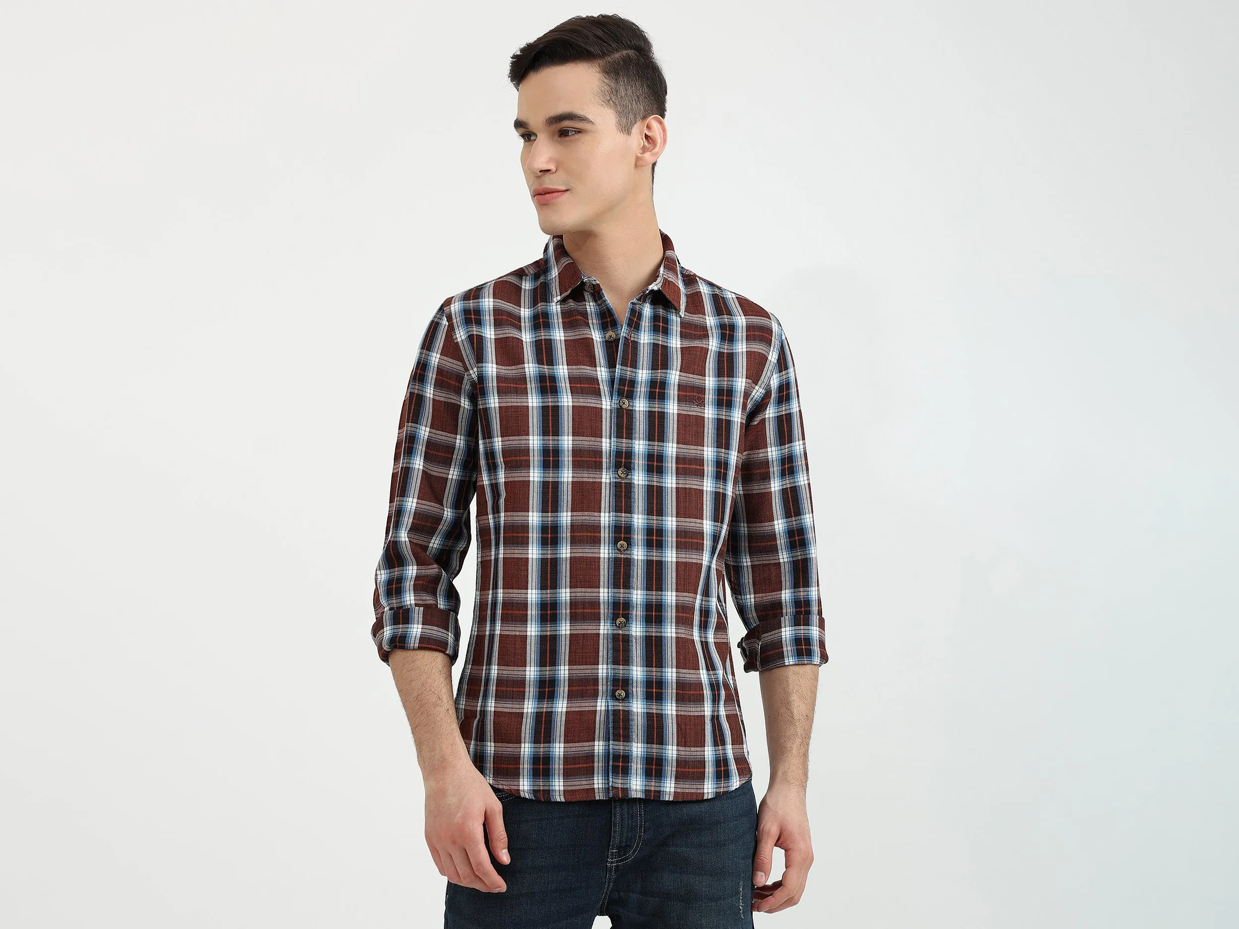 Mens Slim Fit Check Shirt