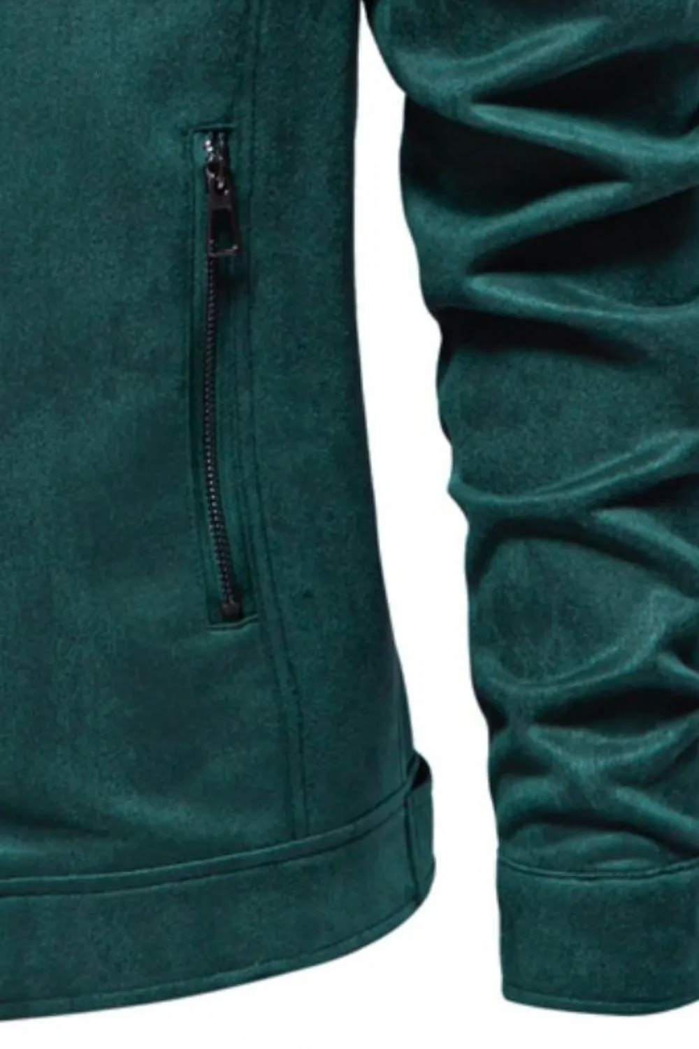 Men's Zip Up Long Sleeve Biker Jacket