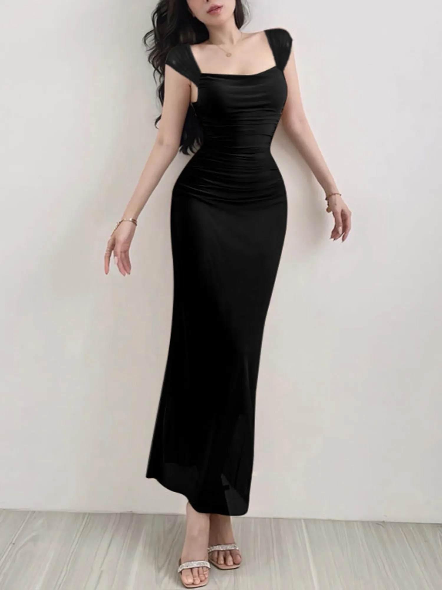 Mesh Dress With Cap Sleeves
