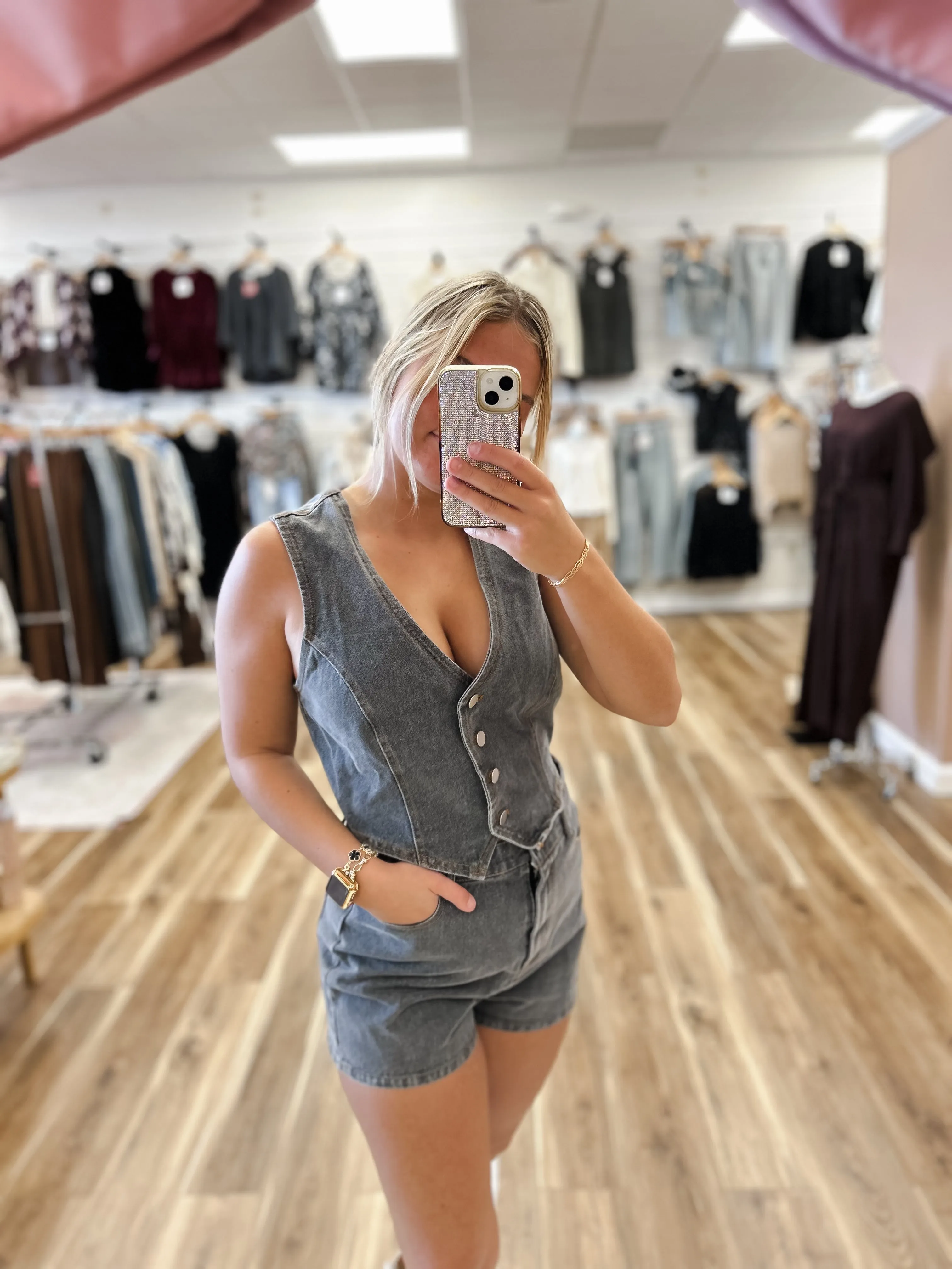 Midnight Rodeo Denim Romper