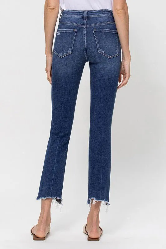 Midrise Crop Slim Straight Denim