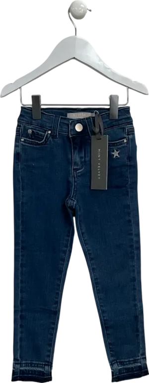 Mintie by Mint Velvet Blue Star Embroidered Skinny Jeans 3 Years