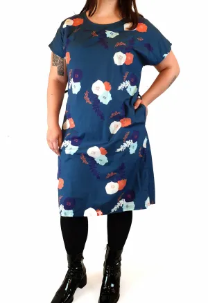 Miranda Murphy blue floral print cotton dress size XL