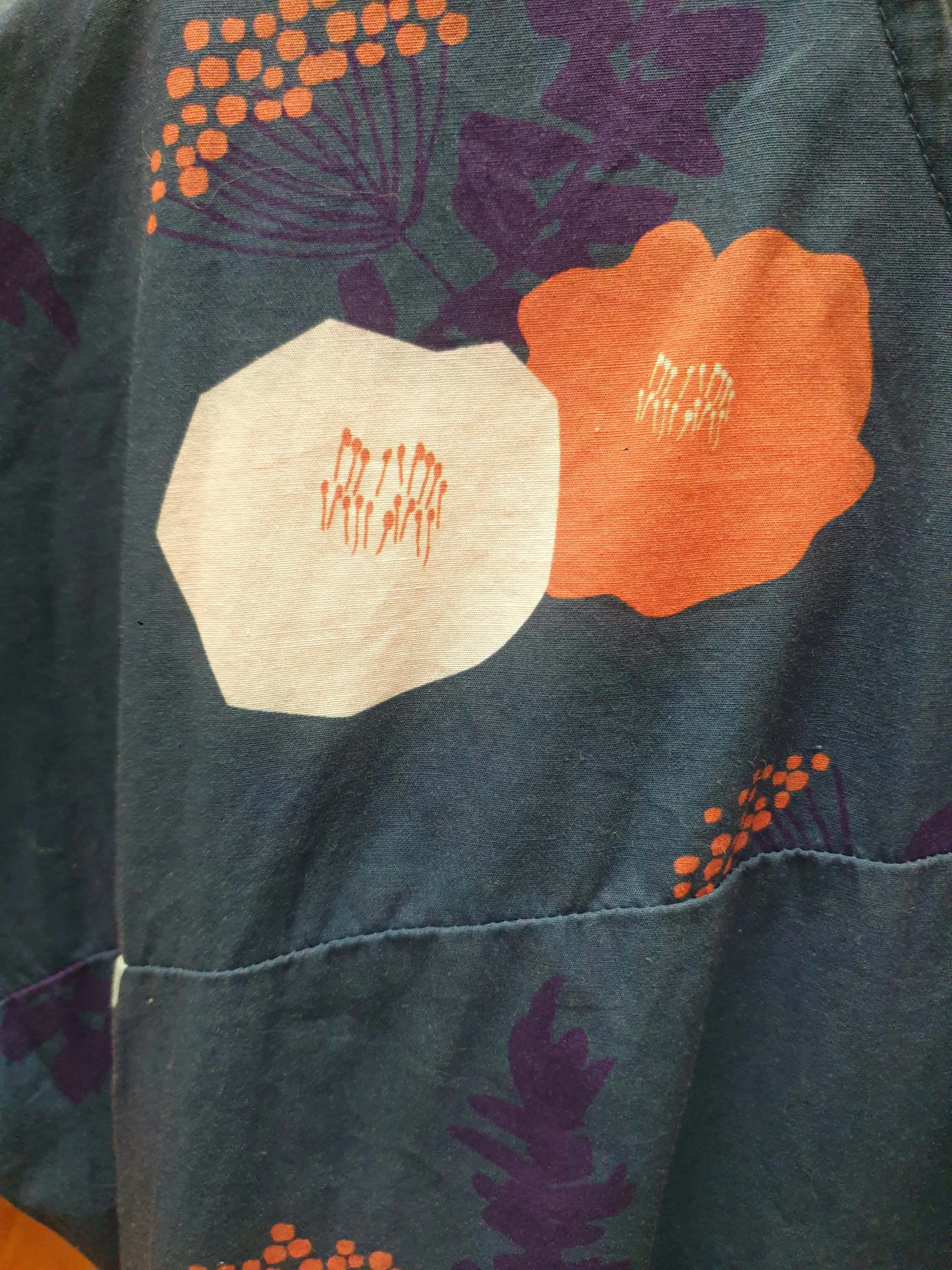 Miranda Murphy blue floral print cotton dress size XL