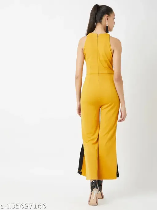 Miss Chase Womens Solid Halter Neck Multicolor Jumpsuits