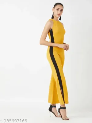 Miss Chase Womens Solid Halter Neck Multicolor Jumpsuits