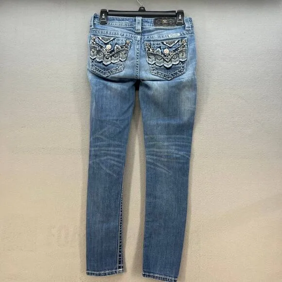Miss Me Jeans Women's Size 26 (2) Signature Skinny Southwestern Feather Bling