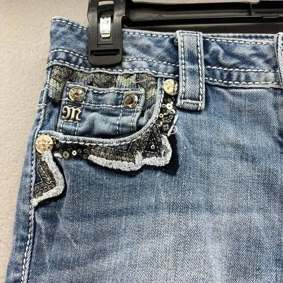 Miss Me Jeans Women's Size 26 (2) Signature Skinny Southwestern Feather Bling