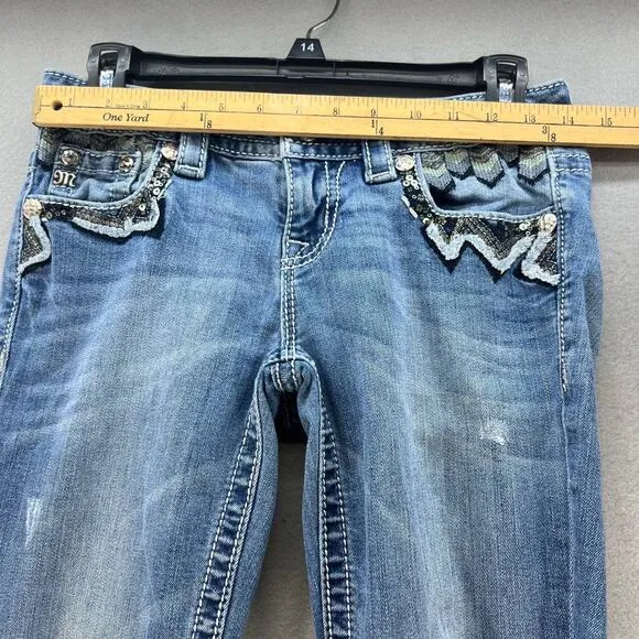Miss Me Jeans Women's Size 26 (2) Signature Skinny Southwestern Feather Bling