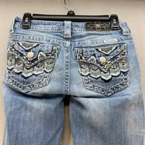 Miss Me Jeans Women's Size 26 (2) Signature Skinny Southwestern Feather Bling